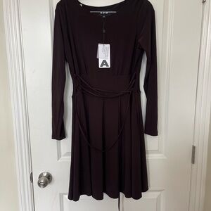 AYM Rye Mini Dress, XL, Chocolate Brown
